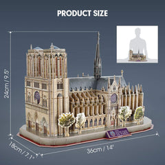 CubicFun Notre Dame de Paris at night display setup
