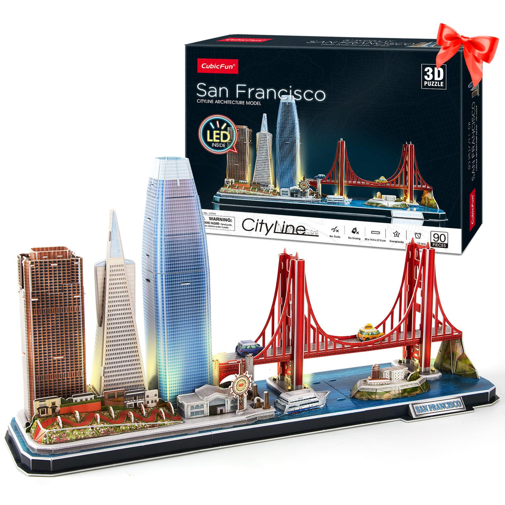 CubicFun San Francisco Cityline: 555 California Street landmark for educational display and desk decor.