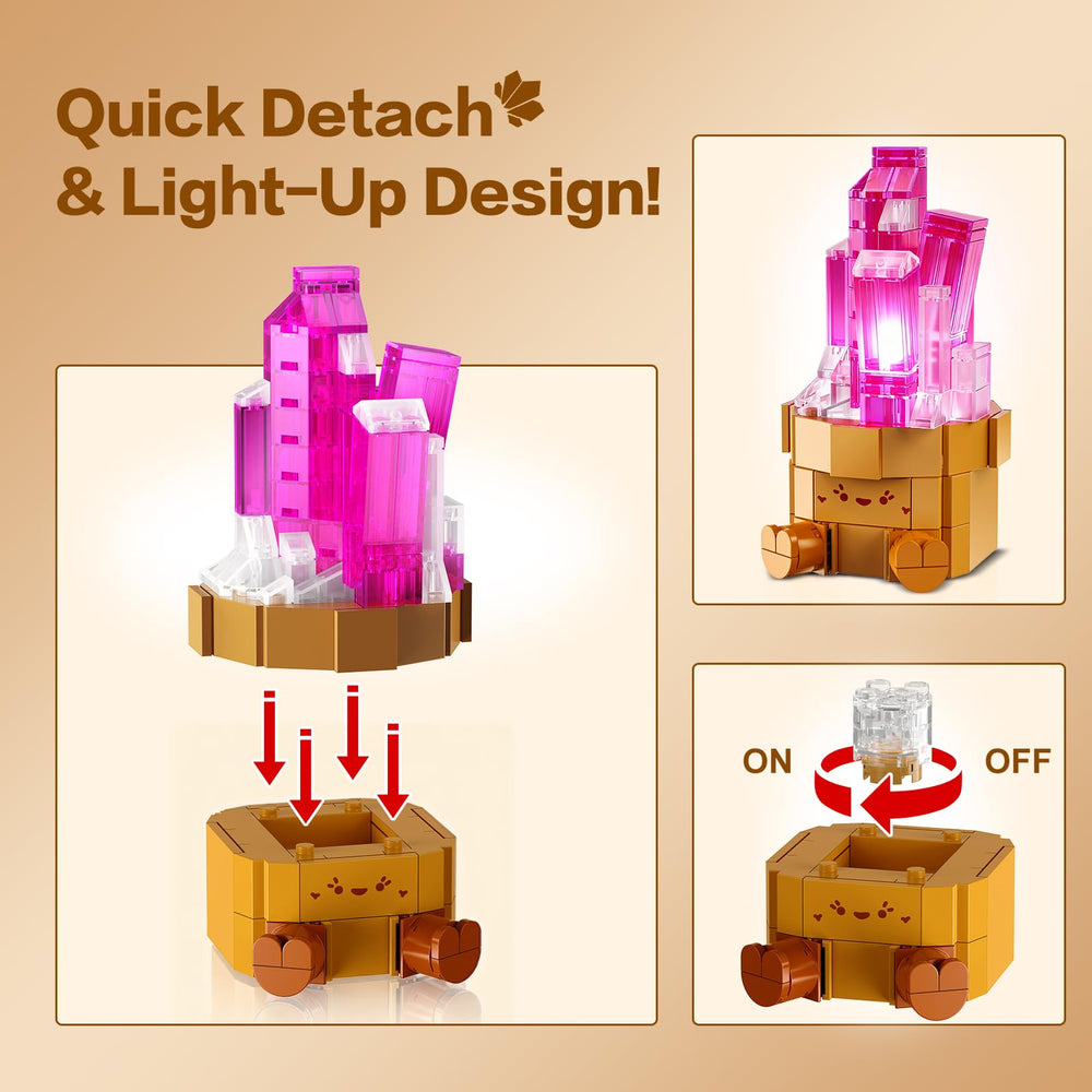 CUBIMANA 1170 piece mineral art with LED, promotes mindful building.