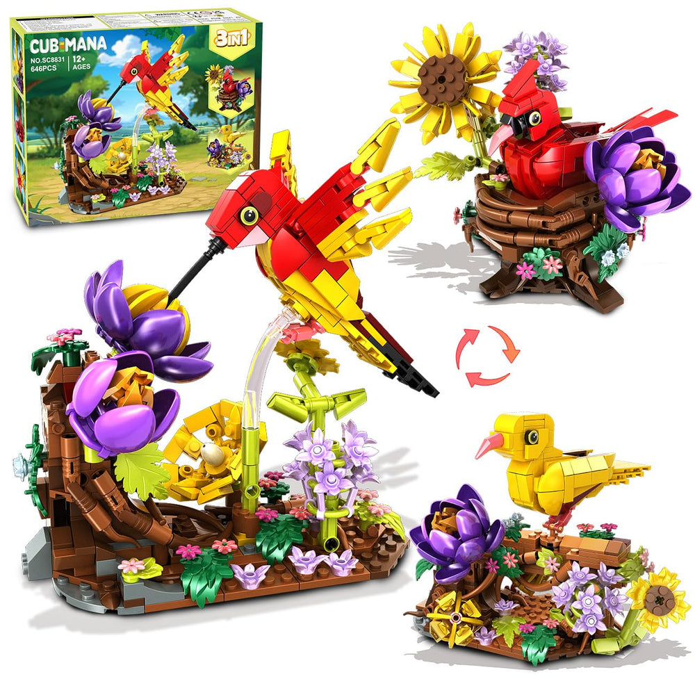 CUBIMANA 3in1 birdnest hummingbird scene for focused creativity and relaxation