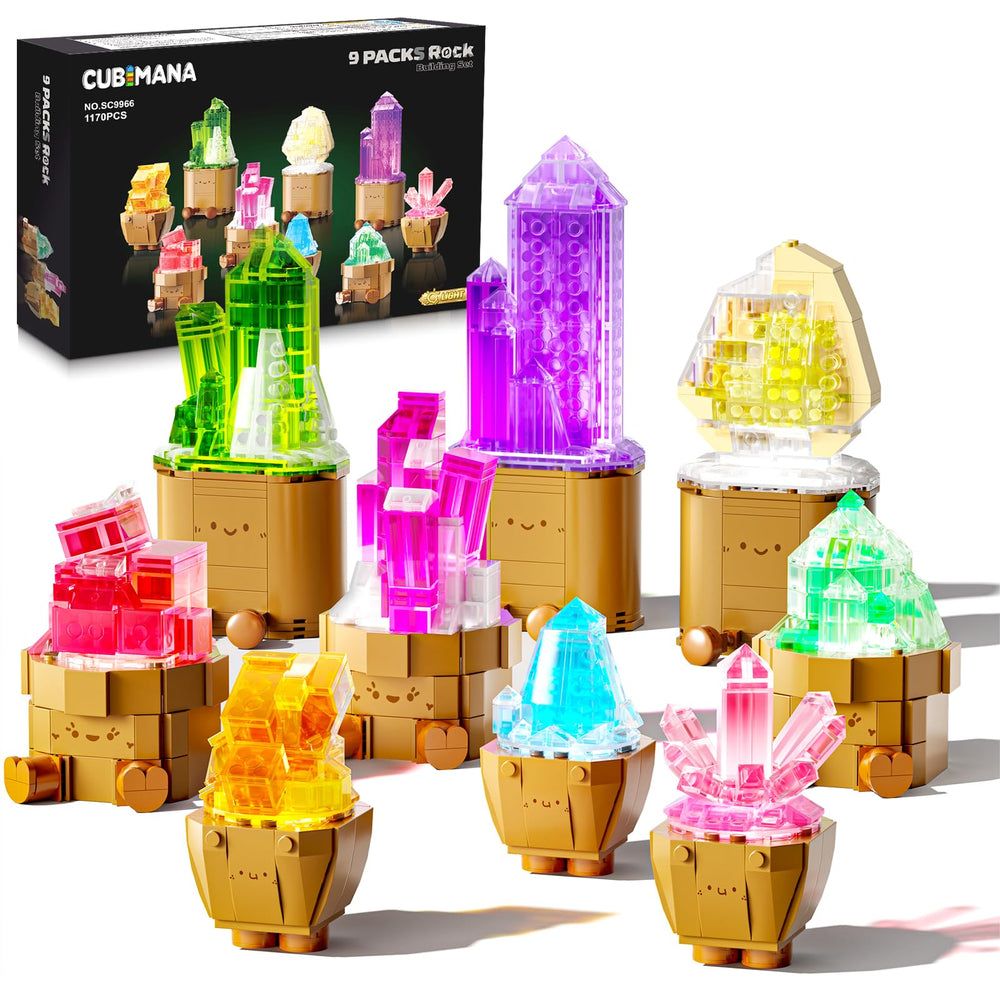 CUBIMANA amethyst crystal bloom with LED, a sparkling desk centerpiece.
