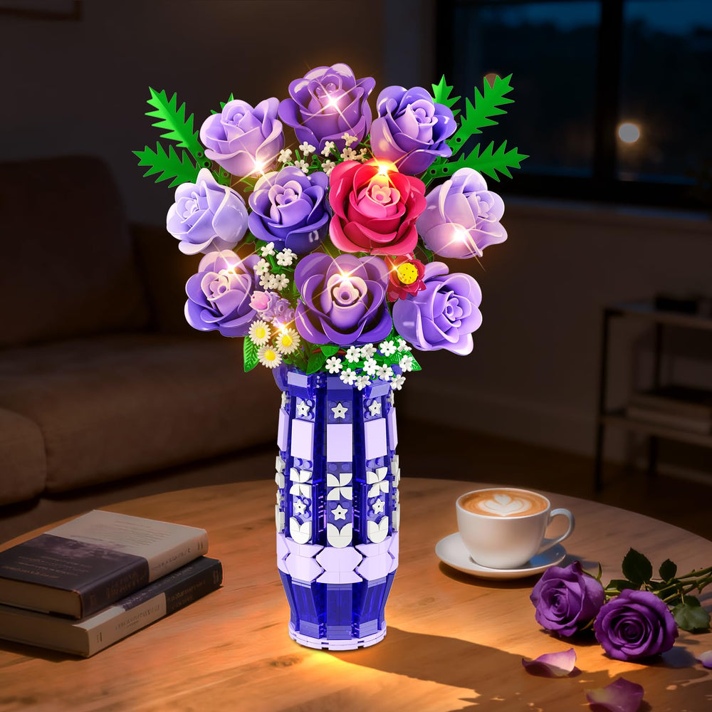 CUBIMANA clear purple brick vase reveals layered architecture.