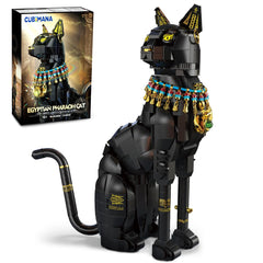 CUBIMANA Egyptian Pharaoh Cat assembled display highlights a regal home centerpiece.