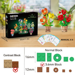 CUBIMANA epiphyllum mini flower block set delivers exotic botanical detail.