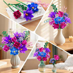 Cubimana finished bouquet decor on table adds warm accent.