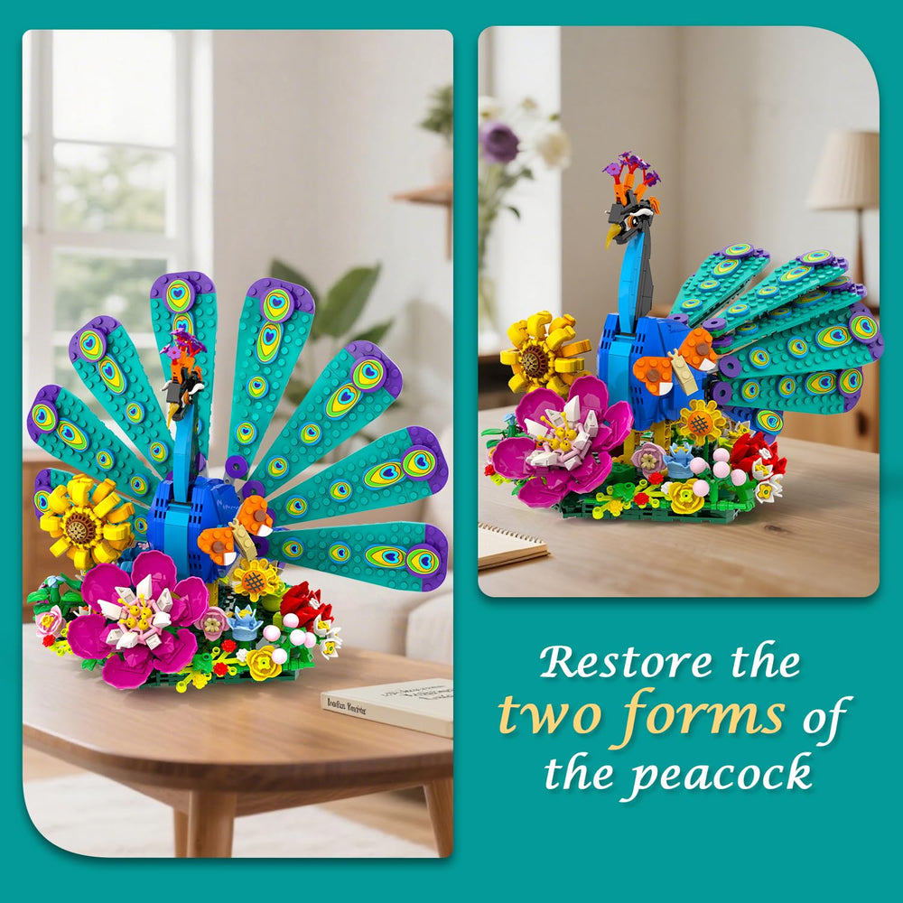 CUBIMANA Flowers Peacock Building Set: sunflowers add vibrant centerpiece ideas