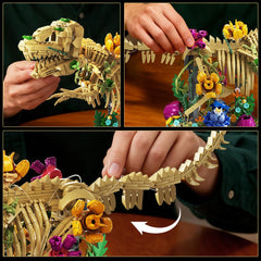 CUBIMANA home decor centerpiece featuring tan skeleton and blossoms