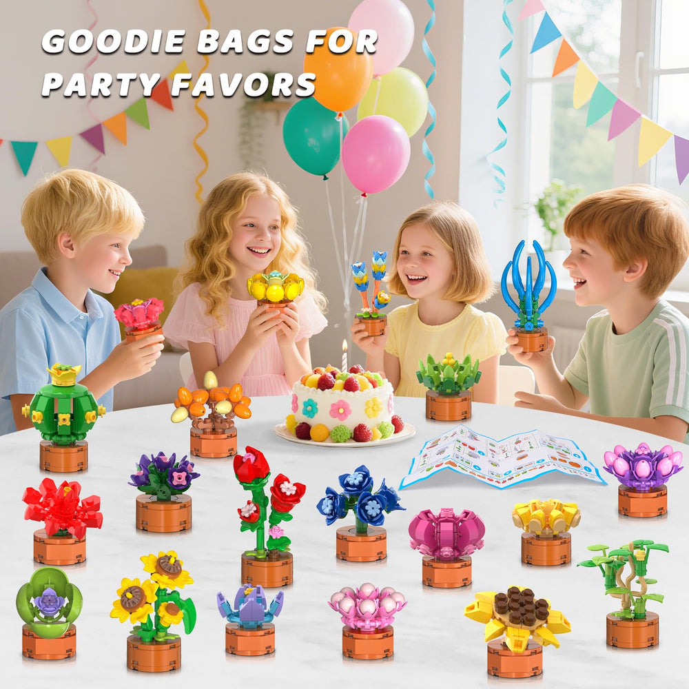 CUBIMANA kids swapping designs from a flower-themed set during a classroom party