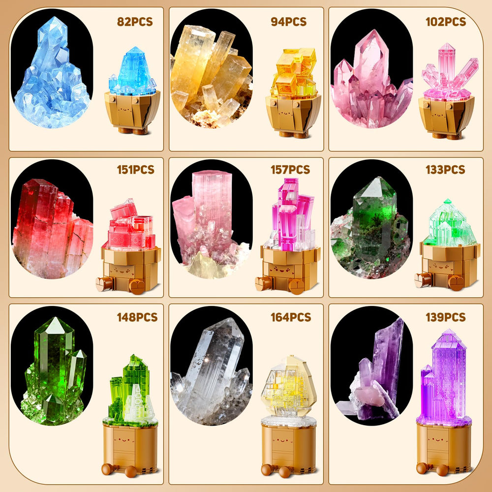 CUBIMANA mineral flower blocks with LED, creates a crystal garden.