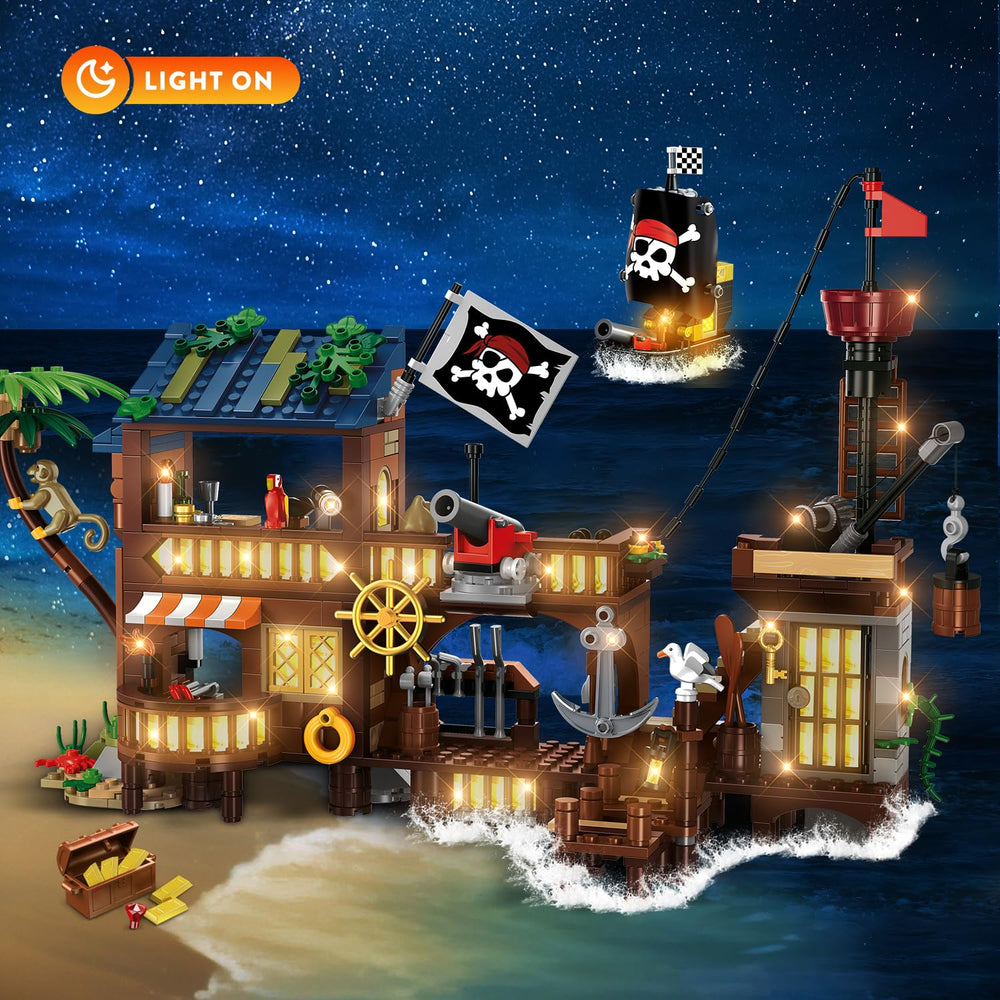 CUBIMANA pirate ship wharf cannon-deck ready for action scenes
