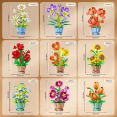 CUBIMANA poppy mini flower block set captures vibrant color year-round.