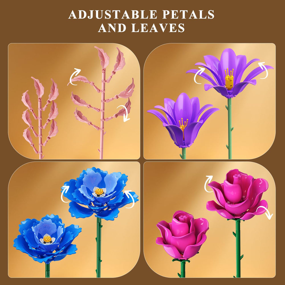 Cubimana blooms include rose, lily, and hydrangea in kit.