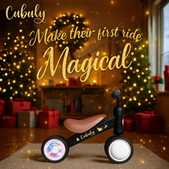 Colorful lighting wheels glow as kids ride, enhancing evening sessions.