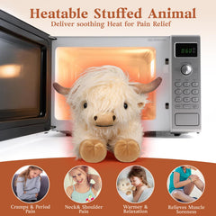 Cuckool Highland Cow Plush cold compression option in freezer for cooling relief