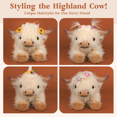 Cuckool Highland Cow Plush face detail, fluffy fur and friendly look