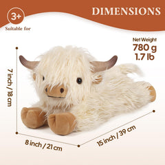 Cuckool Highland Cow Plush fur texture close-up, ultra-soft material for gentle snuggles