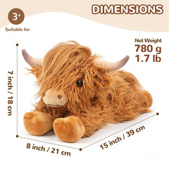 Cuckool Highland Cow Plush gift packaging with adoption certificate.