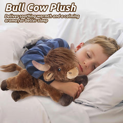 Cuckool Highland Cow plush snuggle ready for naps and travel