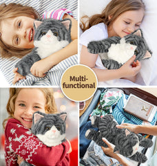 Cuckool soft plush cat belly-down pose designed for easy play.