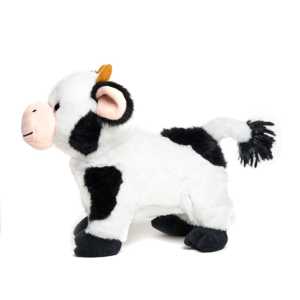 Cuddle Barn Barnyard Buddies Cow on-off switch helps conserve battery life.