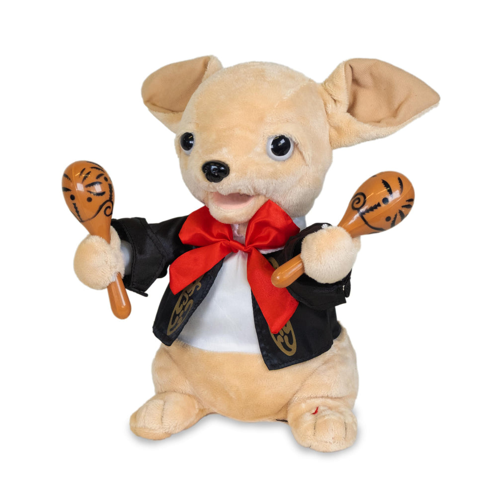Cuddle Barn Chuey Bamba shakes maracas to upbeat rhythm