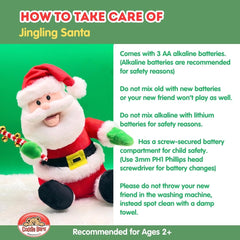 Cuddle Barn Jingling Santa face detail with festive expression