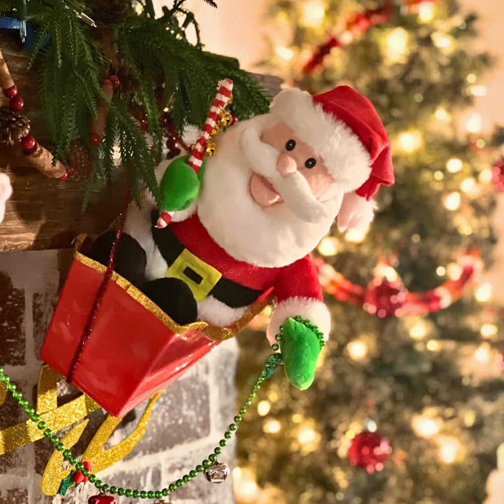 Cuddle Barn Jingling Santa soft plush material for cozy hugs