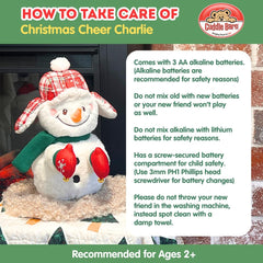Cuddle Barn plush is made from soft material for cuddly comfort.