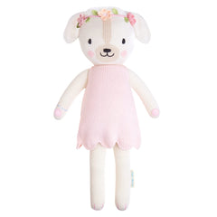 Cuddle + Kind Charlotte dog 13-inch doll close-up showing soft knit texture.