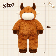 Cudhug Highland cow plush with floppy ears inviting cuddles and imaginative play.