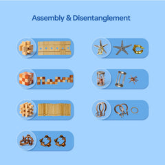 CUDNY wooden puzzle pieces close-up showcasing tactile, smooth surfaces for concentration.