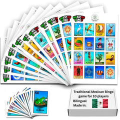 Cuitáxi Mexican Bingo card set featuring colorful artwork for lively family game nights.