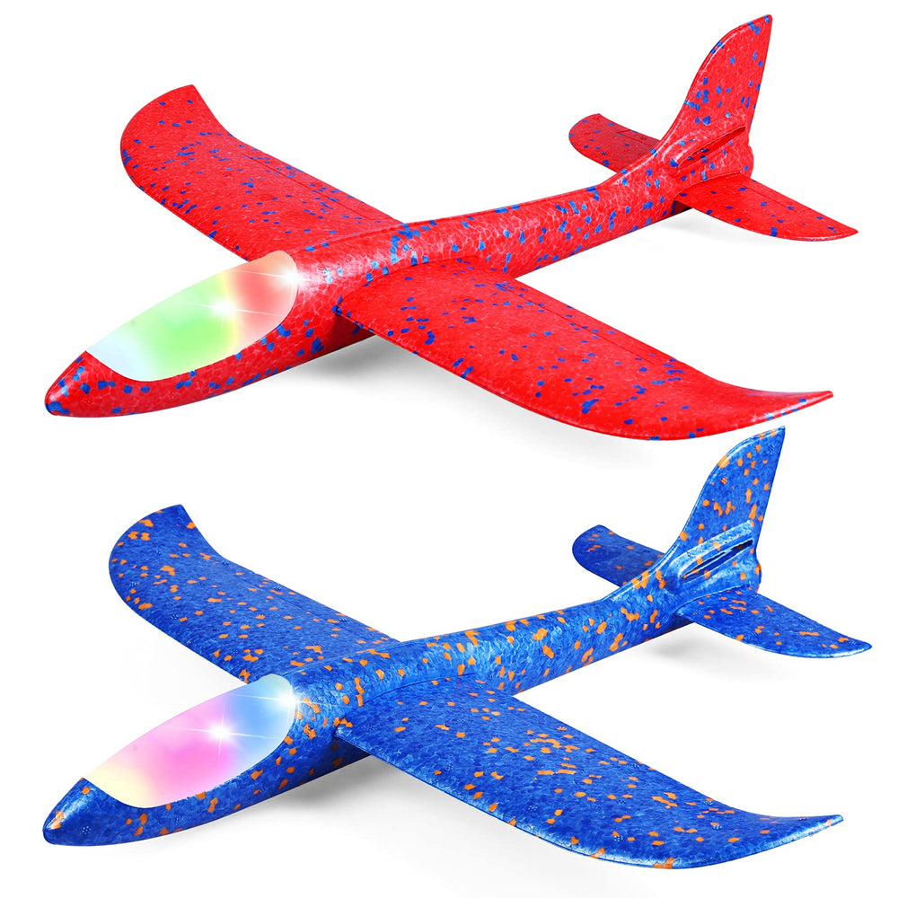 CUKU 2 Pack LED light airplane side view for colorful outdoor flights.