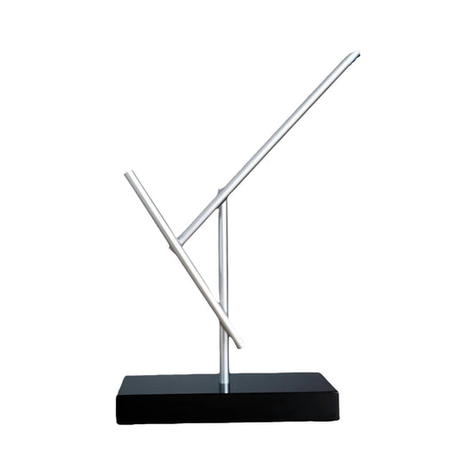 CulinaryEdge kinetic energy sculpture on desk center, a captivating centerpiece for focus and conversation