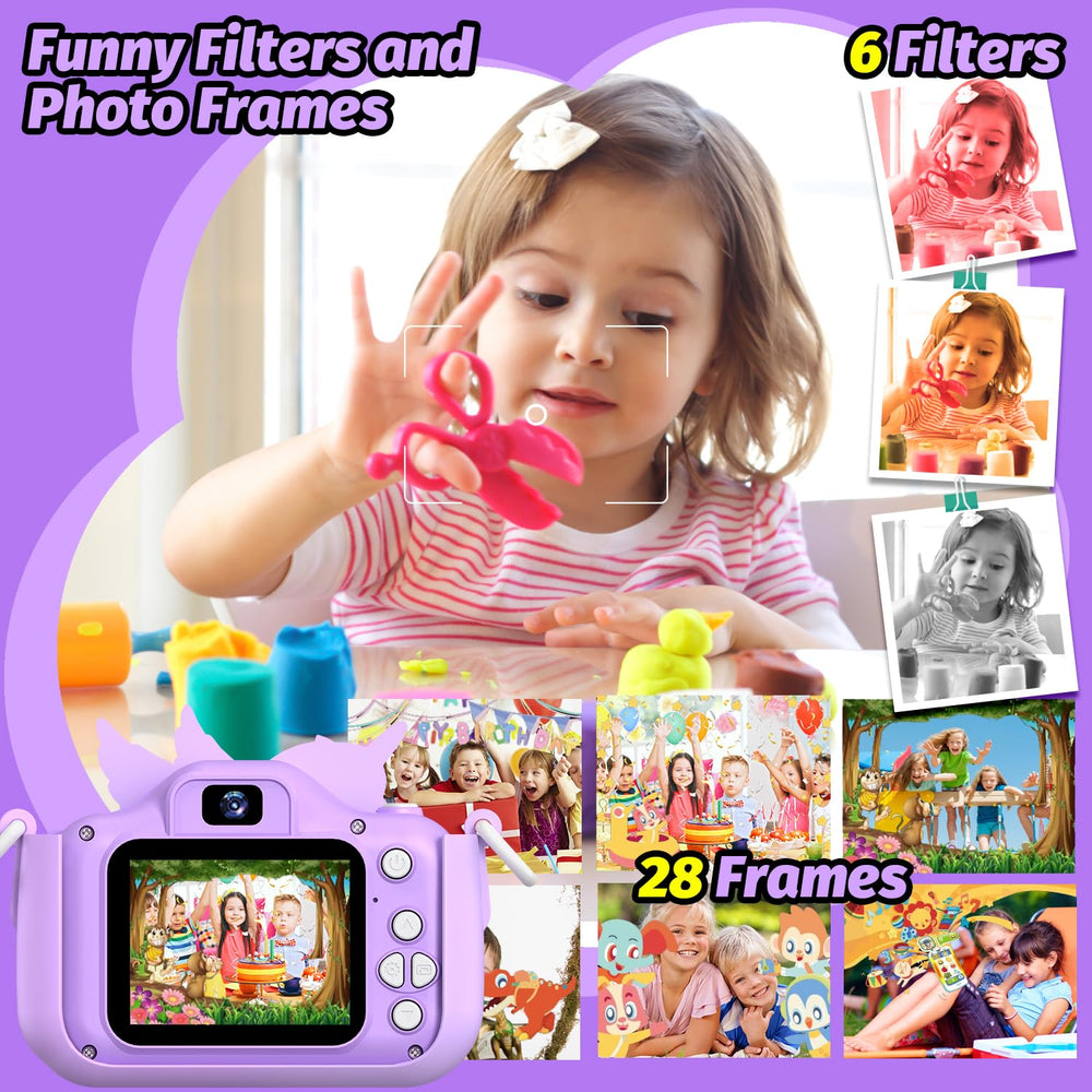Cimizi Upgrade Kids Camera 32GB SD card stores thousands of memories.