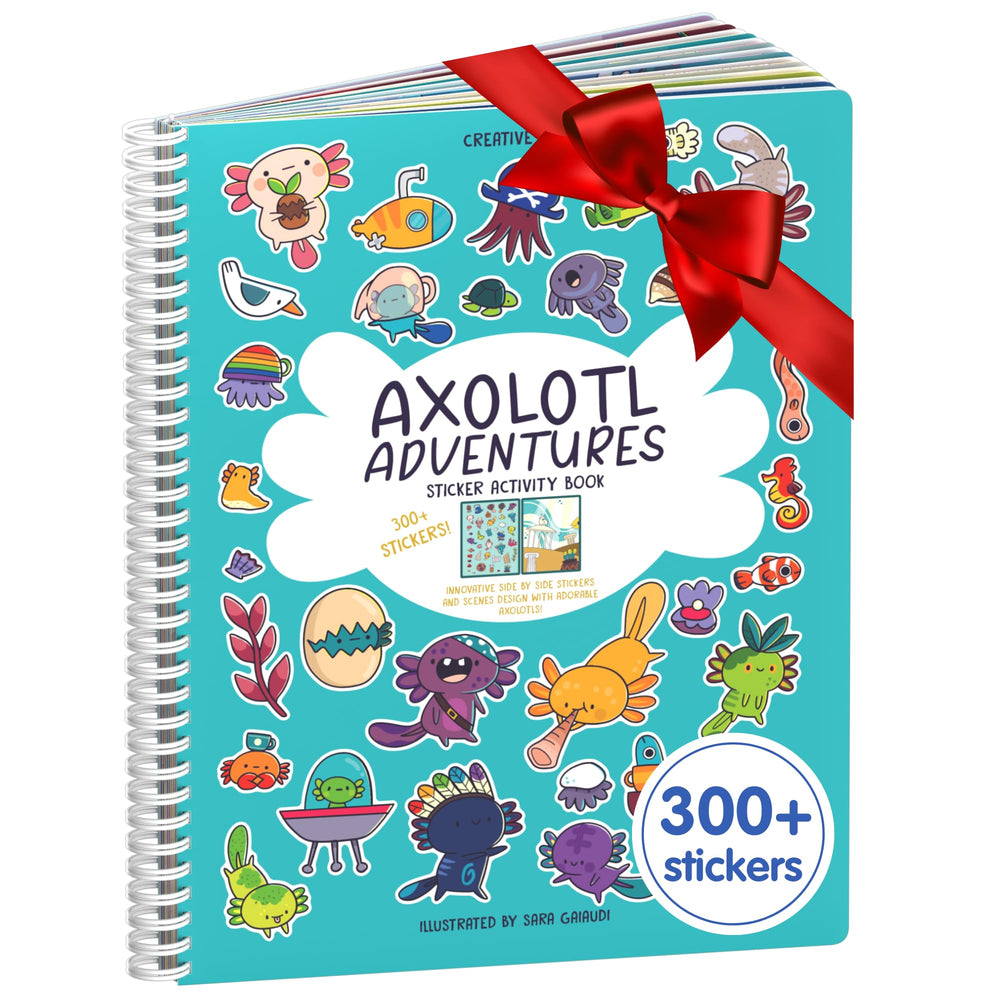 Cupkin Axolotl Sticker Book cover — bright art to spark travel-friendly play.