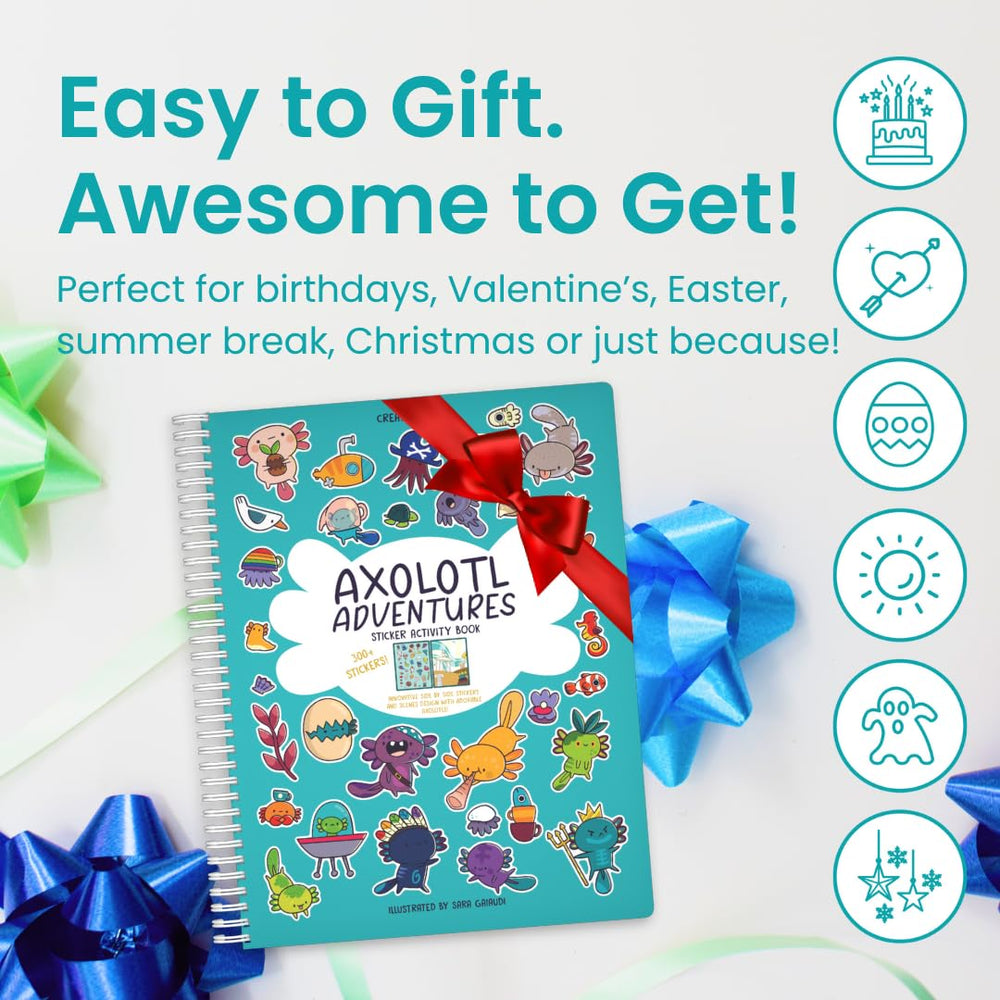 Cupkin Axolotl Sticker Book travel ideas — compact activity for car trips and planes.