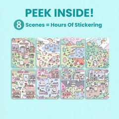 Cupkin Bunny Sticker Book spiral binding enables easy lay-flat crafting.