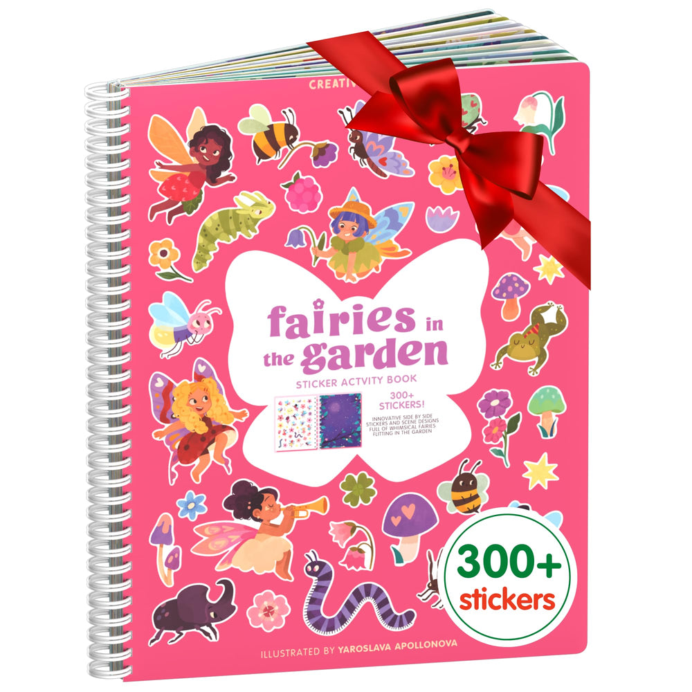 Cupkin Fairies in the Garden sticker book cover with whimsical scenes for imaginative play and quiet time.