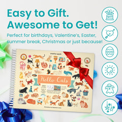 Cupkin Hello Cats travel-ready stickers ideal for plane and car trips.