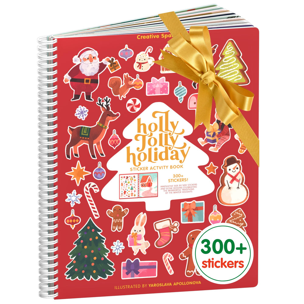 Cupkin Holly Jolly sticker book cover for festive, clutter-free crafting.