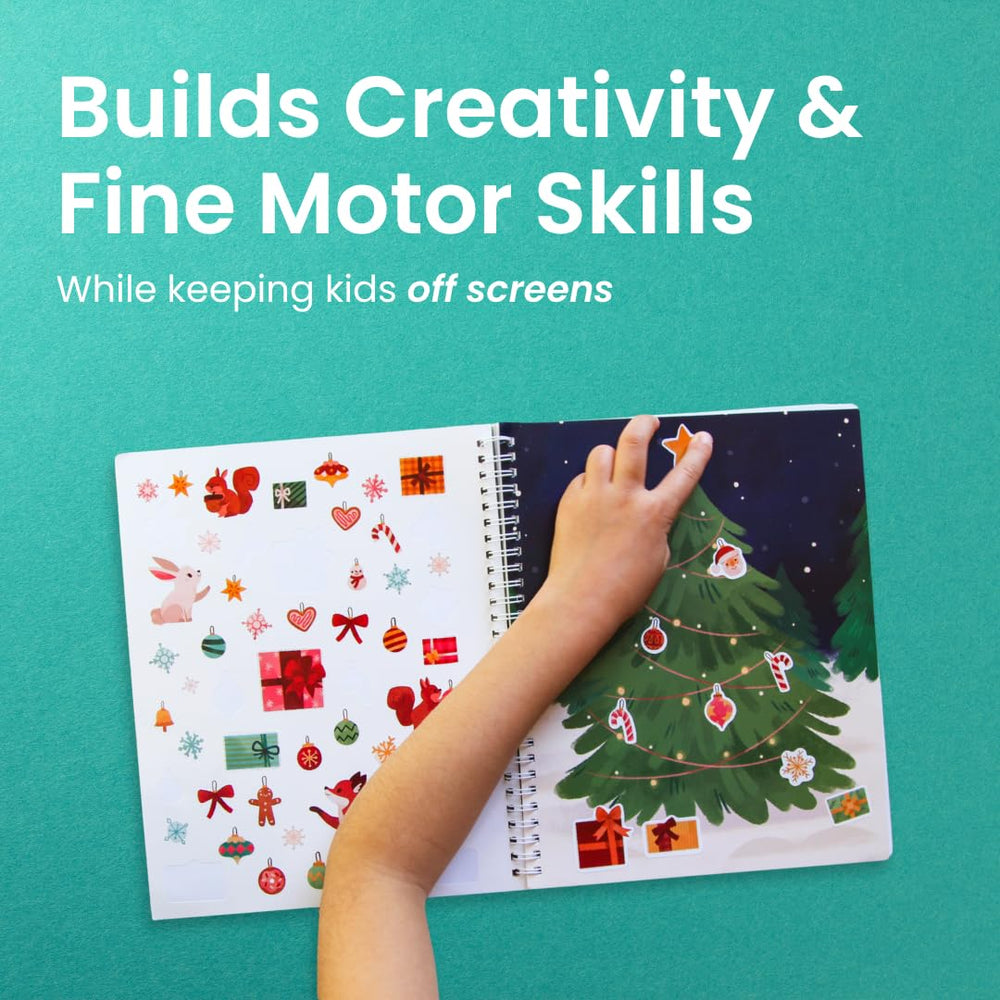 Cupkin sticker sheets spread with 300+ holiday stickers for quick scene play.