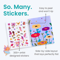 Cupkin lay-flat sticker pages offering easy-to-peel stickers for mess-free crafting on the go.