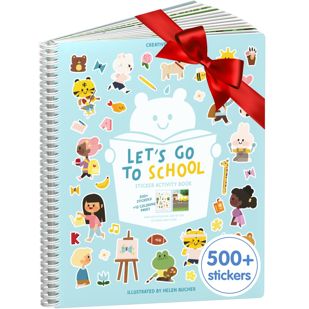 Cupkin lets go to school sticker book cover—engaging, screen-free play for curious kids.