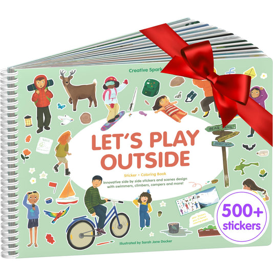 Cupkin Let’s Play Outside sticker book cover sparks imagination during outdoor adventures.