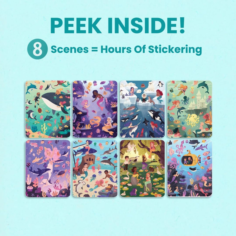 Cupkin Mermaid Stickers: travel-ready activity for car rides and flights without screens.