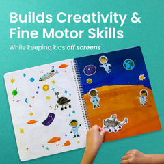 CUPKIN Outer Space spaceship scene with vibrant stickers for hands-on activity