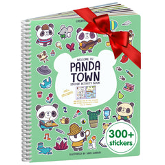 Cupkin Panda sticker book front cover invites imaginative travel play