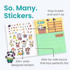 Cupkin Panda sticker scenes in town spark storytelling and fine motor skills