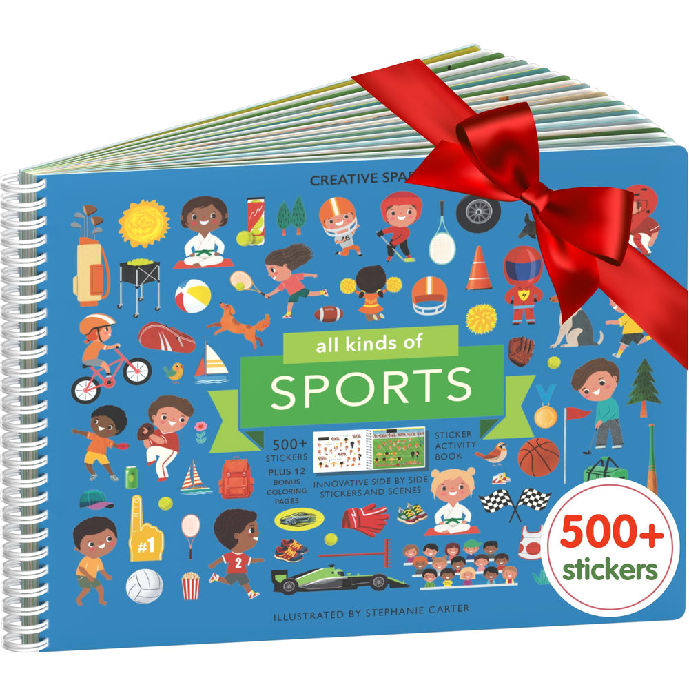 CUPKIN sports sticker book cover with vibrant colors and friendly athletic characters.